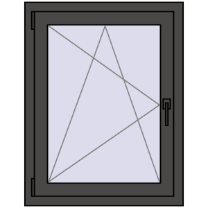 Buy Tilt-and-Turn 700x900 mm REHAU ENERGY-SAVING SYNEGO MD BASALT_GREY two-sided