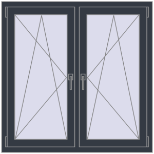 Buy Tilt-and-Turn 1150x1150 mm REHAU OPTIMUM EURO-DESIGN 70 ANTHRACITE_GREY_STRUKTURAL two-sided