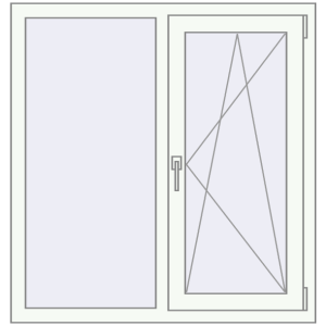Buy Okna skrzydłowe 1050x1100 mm EPSILON OPTIMA RAL 9016 Traffic white dwustronny