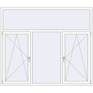 Buy Tilt-and-Turn 2100x1800 mm REHAU OPTIMUM EURO-DESIGN 70 RAL 9016 Traffic white two-sided