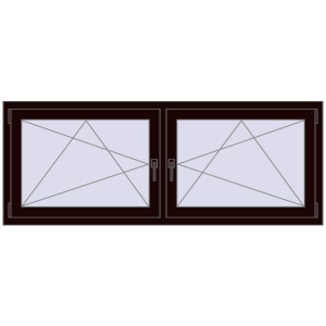 Buy Tilt-and-Turn 1770x695 mm REHAU ENERGY-SAVING SYNEGO MD CHOCOLATE_BROWN two-sided