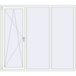 Buy Tilt-and-Turn 2040x1800 mm REHAU ENERGY-SAVING SYNEGO MD RAL 9016 Traffic white two-sided