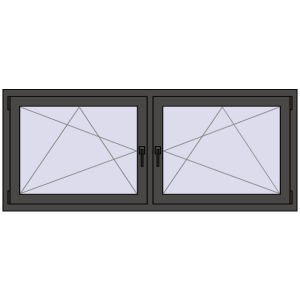 Zamów teraz Okna skrzydłowe 1830x740 mm REHAU ENERGY-SAVING SYNEGO MD BASALT_GREY dwustronny