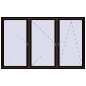 Zamów teraz Okna skrzydłowe 2600x1600 mm REHAU OPTIMUM EURO-DESIGN 70 BLACK_BROWN dwustronny