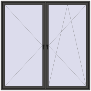 Buy Tilt-and-Turn 2300x2300 mm REHAU ENERGY-SAVING SYNEGO MD BASALT_GREY two-sided
