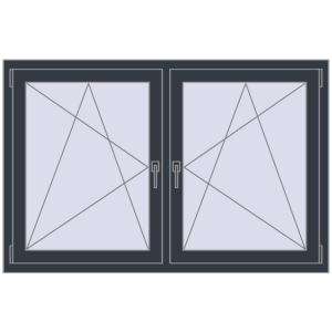 Zamów teraz Okna skrzydłowe 1500x950 mm REHAU ENERGY-SAVING SYNEGO MD ANTHRACITE_GREY_STRUKTURAL dwustronny