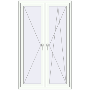 Buy Tilt-and-Turn 1000x1650 mm REHAU OPTIMUM EURO-DESIGN 70 RAL 9016 Traffic white two-sided