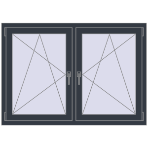 Buy Tilt-and-Turn 1440x965 mm REHAU ENERGY-SAVING SYNEGO MD ANTHRACITE_GREY_STRUKTURAL two-sided