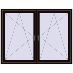 Buy Tilt-and-Turn 1755x1370 mm REHAU ENERGY-SAVING SYNEGO MD BLACK_BROWN two-sided
