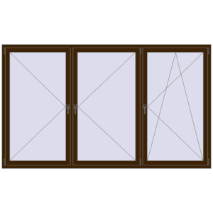 Buy Tilt-and-Turn 2700x1600 mm REHAU OPTIMUM EURO-DESIGN 70 DARK_OAK two-sided
