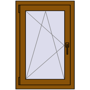 Buy Tilt-and-Turn 600x900 mm REHAU OPTIMUM EURO-DESIGN 70 GOLDEN OAK two-sided