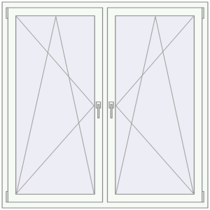 Buy Tilt-and-Turn 1500x1500 mm REHAU BRILLANT DESIGN RAL 9016 Traffic white two-sided