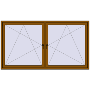 Buy Tilt-and-Turn 2230x1230 mm REHAU ENERGY-SAVING SYNEGO MD GOLDEN OAK two-sided