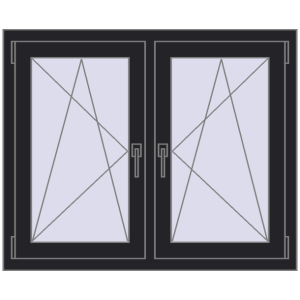 Zamów teraz Okna skrzydłowe 1050x860 mm REHAU ENERGY-SAVING SYNEGO MD BLACK_ULTI-MATT dwustronny