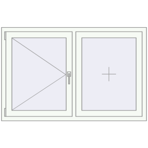 Buy Tilt-and-Turn 1400x900 mm REHAU OPTIMUM EURO-DESIGN 70 RAL 9016 Traffic white two-sided
