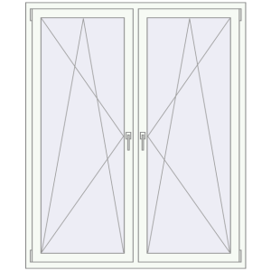 Buy Tilt-and-Turn 1500x1750 mm REHAU OPTIMUM EURO-DESIGN 70 RAL 9016 Traffic white two-sided