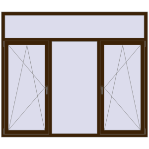 Buy Tilt-and-Turn 2100x1800 mm REHAU ENERGY-SAVING SYNEGO MD DARK_OAK two-sided