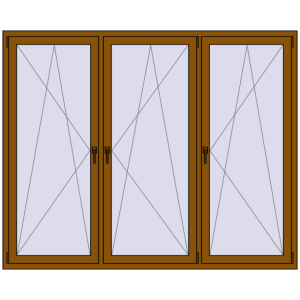 Buy Tilt-and-Turn 2150x1740 mm REHAU OPTIMUM EURO-DESIGN 70 GOLDEN OAK two-sided