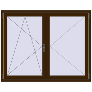 Buy Tilt-and-Turn 1450x1150 mm REHAU OPTIMUM EURO-DESIGN 70 DARK_OAK two-sided