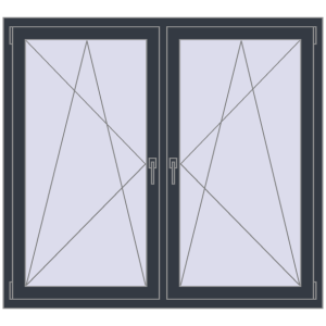 Zamów teraz Okna skrzydłowe 1545x1325 mm REHAU ENERGY-SAVING SYNEGO MD ANTHRACITE_GREY_STRUKTURAL dwustronny