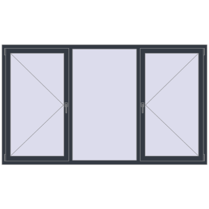 Buy Tilt-and-Turn 2400x1400 mm REHAU ENERGY-SAVING SYNEGO MD ANTHRACITE_GREY_STRUKTURAL two-sided