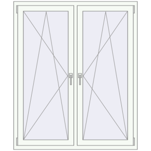 Buy Tilt-and-Turn 1280x1530 mm REHAU OPTIMUM EURO-DESIGN 70 RAL 9016 Traffic white two-sided
