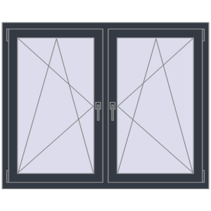 Zamów teraz Okna skrzydłowe 1395x1100 mm REHAU ENERGY-SAVING SYNEGO MD ANTHRACITE_GREY_STRUKTURAL dwustronny