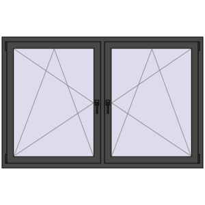 Buy Tilt-and-Turn 1770x1145 mm REHAU ENERGY-SAVING SYNEGO MD BASALT_GREY two-sided