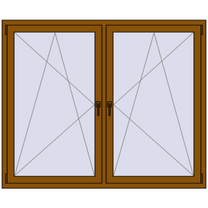 Buy Tilt-and-Turn 1700x1400 mm REHAU OPTIMUM EURO-DESIGN 70 GOLDEN OAK two-sided