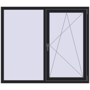 Buy Tilt-and-Turn 1500x1300 mm REHAU OPTIMUM EURO-DESIGN 70 BLACK_ULTI-MATT two-sided