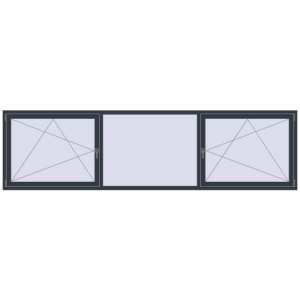 Buy Tilt-and-Turn 3500x950 mm REHAU OPTIMUM EURO-DESIGN 70 ANTHRACITE_GREY_STRUKTURAL two-sided