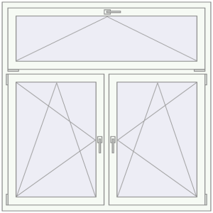 Buy Tilt-and-Turn 1500x1496 mm REHAU OPTIMUM EURO-DESIGN 70 RAL 9016 Traffic white two-sided