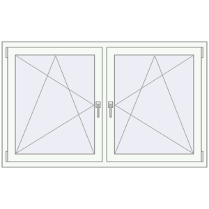 Okno plastikowe 1605x965 mm Dwuskrzydłowe. Widok od środka Zamów teraz Okna skrzydłowe 1605x965 mm REHAU ENERGY-SAVING SYNEGO MD RAL 9016 Traffic white dwustronny