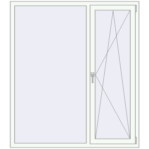 Buy Tilt-and-Turn 1480x1680 mm REHAU OPTIMUM EURO-DESIGN 70 RAL 9016 Traffic white two-sided