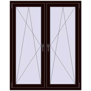 Okno plastikowe 1185x1490 mm Dwuskrzydłowe. Widok od środka Zamów teraz Okna skrzydłowe 1185x1490 mm REHAU ENERGY-SAVING SYNEGO MD CHOCOLATE_BROWN dwustronny