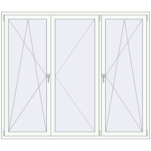 Buy Tilt-and-Turn 2100x1800 mm REHAU ENERGY-SAVING SYNEGO MD RAL 9016 Traffic white two-sided