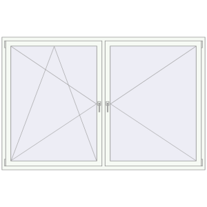 Buy Tilt-and-Turn 2300x1500 mm REHAU OPTIMUM EURO-DESIGN 70 RAL 9016 Traffic white two-sided