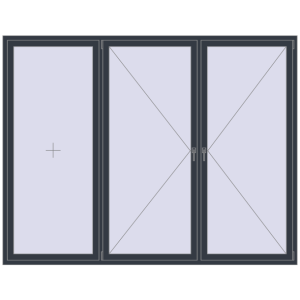 Buy Tilt-and-Turn 2700x2100 mm REHAU ENERGY-SAVING SYNEGO MD ANTHRACITE_GREY_STRUKTURAL two-sided