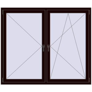 Buy Tilt-and-Turn 1680x1430 mm REHAU OPTIMUM EURO-DESIGN 70 CHOCOLATE_BROWN two-sided