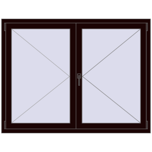 Zamów teraz Okna skrzydłowe 1500x1150 mm REHAU ENERGY-SAVING SYNEGO MD CHOCOLATE_BROWN dwustronny