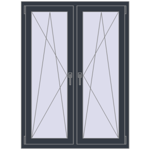 Okno plastikowe 1050x1445 mm Dwuskrzydłowe. Widok od środka Zamów teraz Okna skrzydłowe 1050x1445 mm REHAU ENERGY-SAVING SYNEGO MD ANTHRACITE_GREY_STRUKTURAL dwustronny