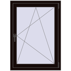 Buy Tilt-and-Turn 800x1100 mm REHAU OPTIMUM EURO-DESIGN 70 BLACK_BROWN two-sided