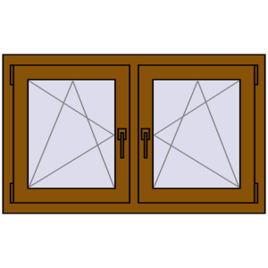 Okno plastikowe 1065x635 mm Dwuskrzydłowe. Widok od środka Zamów teraz Okna skrzydłowe 1065x635 mm REHAU ENERGY-SAVING SYNEGO MD GOLDEN OAK dwustronny