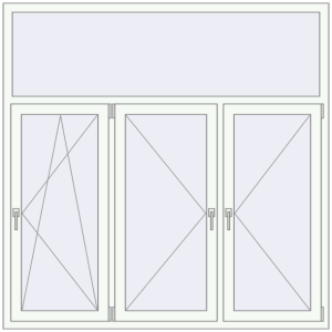 Buy Tilt-and-Turn 1800x1800 mm ALU STANDARD 72 RAL 9016 Traffic white two-sided