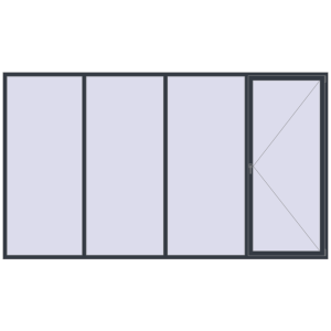 Buy Tilt-and-Turn 4000x2300 mm REHAU OPTIMUM EURO-DESIGN 70 ANTHRACITE_GREY_STRUKTURAL two-sided