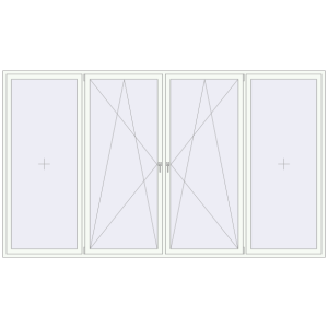 Buy Tilt-and-Turn 3810x2210 mm REHAU BRILLANT DESIGN RAL 9016 Traffic white two-sided
