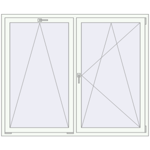 Buy Tilt-and-Turn 1750x1450 mm REHAU OPTIMUM EURO-DESIGN 70 RAL 9016 Traffic white two-sided