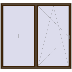 Buy Tilt-and-Turn 2600x2400 mm REHAU OPTIMUM EURO-DESIGN 70 DARK_OAK two-sided