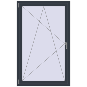 Zamów teraz Okna skrzydłowe 1000x1600 mm REHAU OPTIMUM EURO-DESIGN 70 ANTHRACITE_GREY_STRUKTURAL dwustronny