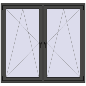 Zamów teraz Okna skrzydłowe 1665x1565 mm REHAU ENERGY-SAVING SYNEGO MD BASALT_GREY dwustronny